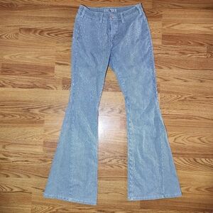 Rock N Roll Cowgirl High Rise Flare Striped Jeans 27x34